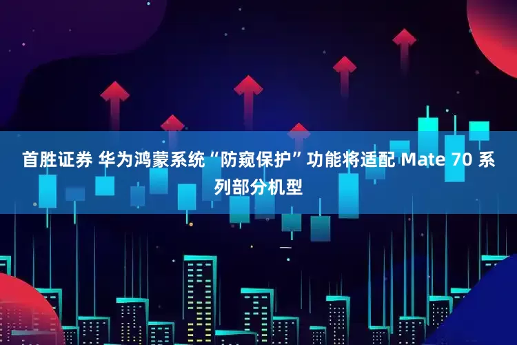 首胜证券 华为鸿蒙系统“防窥保护”功能将适配 Mate 70 系列部分机型