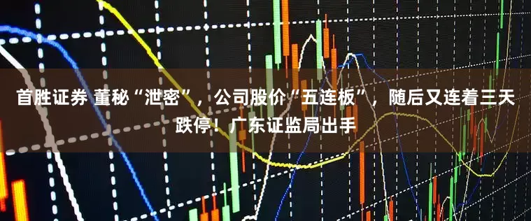 首胜证券 董秘“泄密”，公司股价“五连板”，随后又连着三天跌停！广东证监局出手
